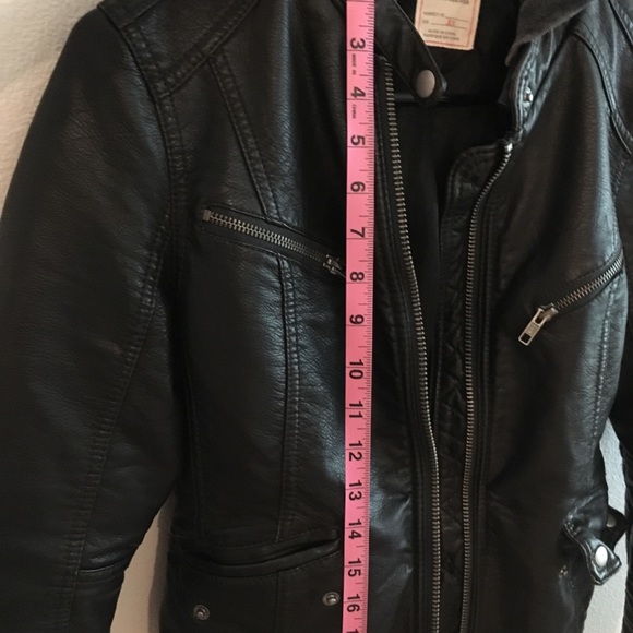 Free People Leather Jacket with Hood - Picture 6 of 8